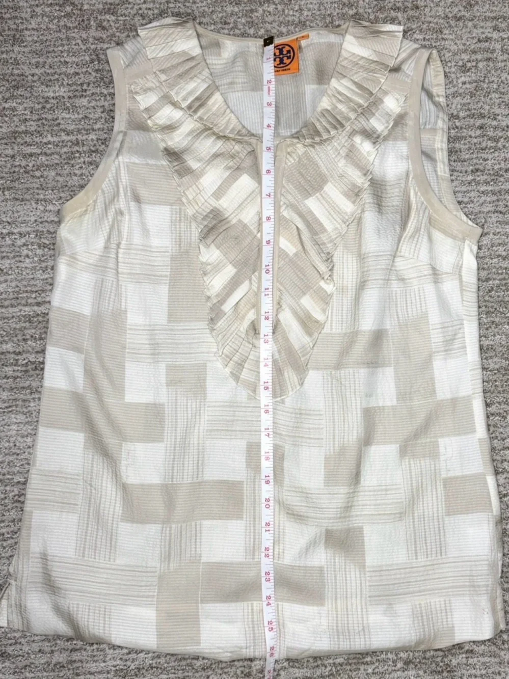 Tory Burch Beige/Tan Women's Blouse Size 8 (Medium)
